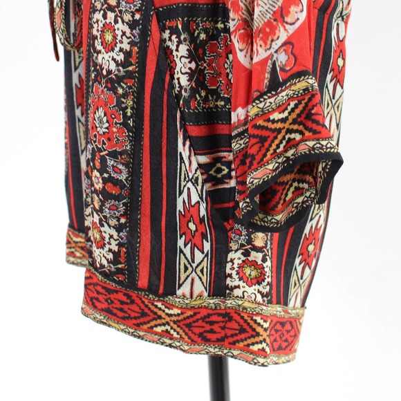 Isabel Marant Etoile Taylor Red Black Paisley Long Sleeve Romper 2 One Piece S - Picture 5 of 8
